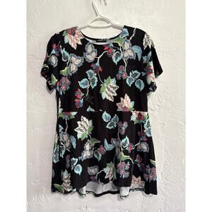 J‎ Jill wearever collection floral babydoll t shirt womens medium casual classic
